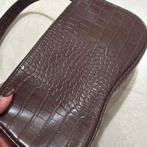 SOLD!! JW PEI Dark Brown Crocodile Shoulder Bag